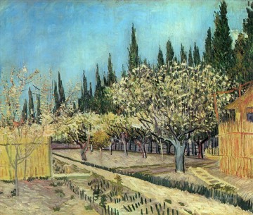 Vincent Van Gogh Painting - Orchard in Blossom Bordered by Cypresses 2 Vincent van Gogh